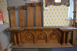 Large Carved Oak Fire Surround with Classical Colu