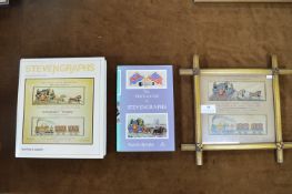 Gilt Framed Double Stevengraph - London and York Mail Coach, Stevenson's Triumph etc.