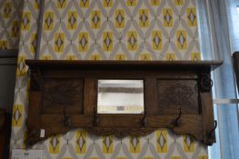 Carved Oak Coat Rack