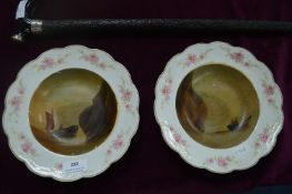 Two Painted Plates by E.K. Redmore 1905