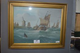 Framed Oil on Board Maritime Scene by E.K. Redmore