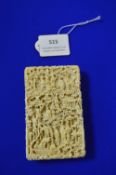 Victorian Carved Ivory Chinese Card Case