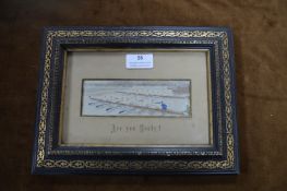 Victorian Stevengraph Framed Silk Picture - Are Your Ready, Boat Race