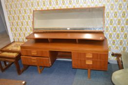 1970's Teak Mirror Backed Dressing Table