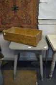 Victorian Painted Pine Square Table plus Pine Crate