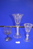 Three Air Twist Wine Glasses