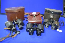 Three Pairs of Vintage Binoculars