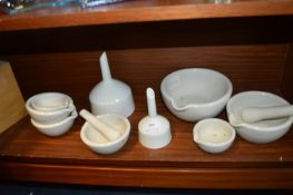 Chemistry Funnels, Pestles and Mortars
