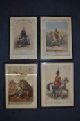 Four Framed Victorian Military Sheet Covers