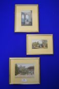 Three Small Framed Continental Tour Watercolours b