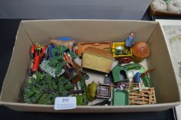 Britains Farmyard Building, Tractors, Hay Stacks, etc.