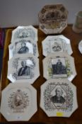 Eight Victorian Queen Victoria Plates, British Empire, etc.