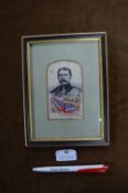 Victorian Stevengraph Framed Silk Portrait of Lord Kitchener