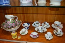 Pottery Cups and Saucers etc. (some with crossed sword marks), plus Door Handle, etc.