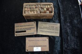 Vintage Brass Type and Printing Plates