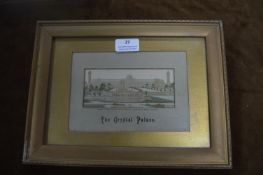 Victorian Stevengraph Framed Silk Picture - The Crystal Palace