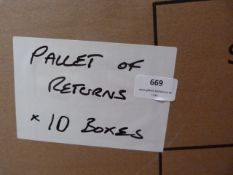 *Pallet of 10 Boxes of Returned Assorted ILite Lights
