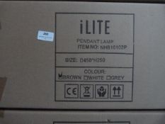 *15 ILite Pendant Lamps NHB10102P 45x25cm (brown, white, and grey)