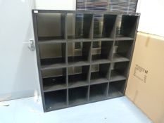 *5ft Black Contemporary Style Set of 16 Pigeon Holes