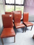 * 6 Brown dining chairs