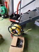 *Banding Trolley with clamping tool, reel of plastic banding and b0x of clips