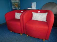 * Pair Reception Tub Chairs in Red
