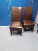 * 2 Brown dining chairs
