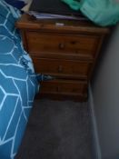 *Pine Three Drawer Bedside Cabinet