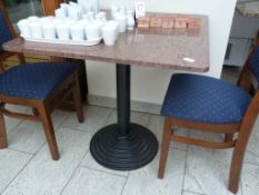 *Red Granite Topped Table on Cast Iron Pedestal 80x80cm