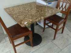 *Granite Topped Table on Cast Iron Pedestal 80x80cm