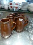 *5 Brown Pot Jugs