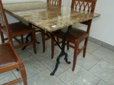 *Granite Topped Table on Cast Iron Pedestals 120x80cm