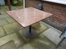 *Red Granite Topped Table on Cast Iron Pedestal 80