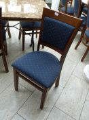 *44 Hardwood Framed Dining Chairs with Blue Upholstered Seats and Back