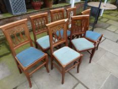 *7 Assorted Hardwood Chairs with Upholstered Seats
