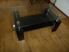 *Contemporary Style Glass Topped Coffee Table with