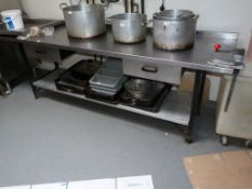 *Stainless Steel Topped Two Drawer Preparation Tab