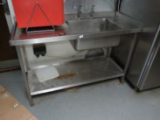*Stainless Steel Commercial Sink Unit with Left-ha