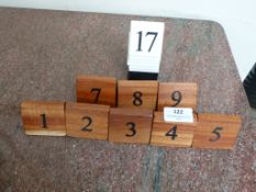 *Wooden Table Numbers 1-9, and Assorted Plastic Ta