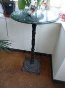 *Green Granite Topped Poser Table on Cast Iron Pedestal 60cm diameter