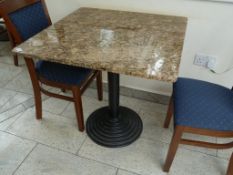 *Granite Topped Table on Cast Iron Pedestal 80x80cm