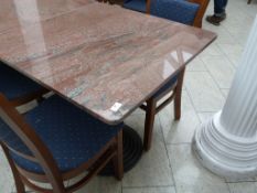 *Red Granite Topped Table on Cast Iron Pedestal 80x80cm