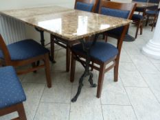 *Granite Topped Table on Cast Iron Pedestals 120x80cm