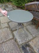 *Circular Glass Topped Patio Table