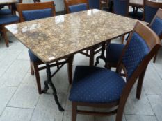 *Granite Topped Table on Cast Iron Pedestals 120x80cm