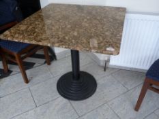 *Granite Topped Table on Cast Iron Pedestal 80x80cm