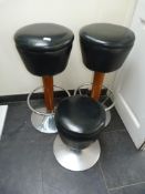 *3 Leather Seated Barstools