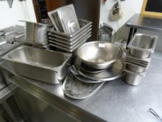 *Assorted Stainless Steel Bain Marie Inserts, Bowl