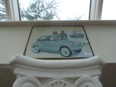 *Tin Print Depicting a Fiat 600