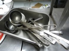 *Box of Chef's Utensils; Ladles, Slices, Slotted S